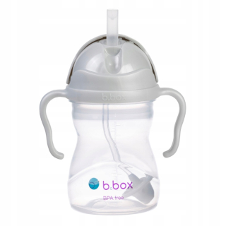 B.box fľaša so slamkou, šedá 240 ml